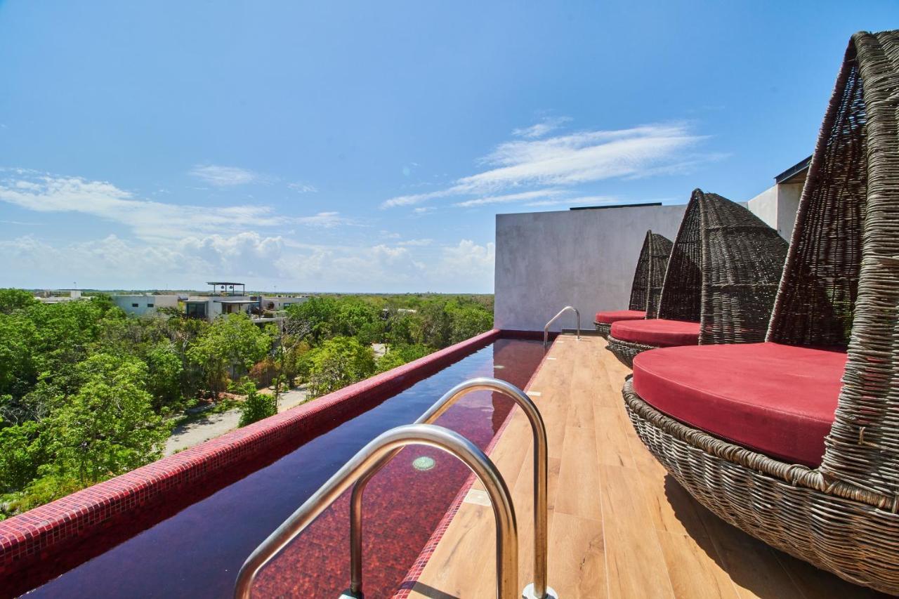 Elegant Trendy Apartment In Tulum With Infinity Pool, Breathtaking Jungle View & Bottle Of Wine Per Stay Dış mekan fotoğraf